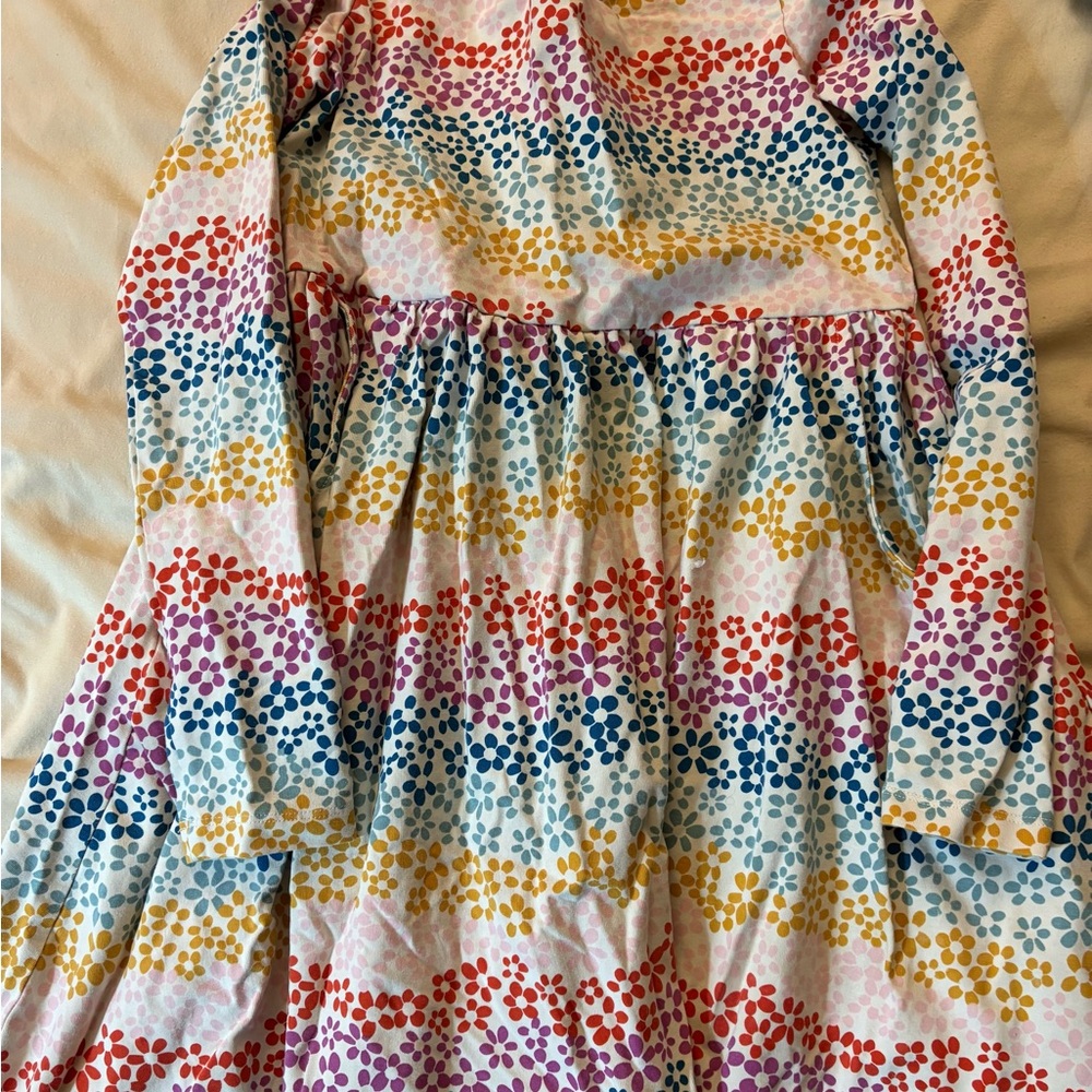 Hanna andersson Rainbow dotted Floral Skater Dress